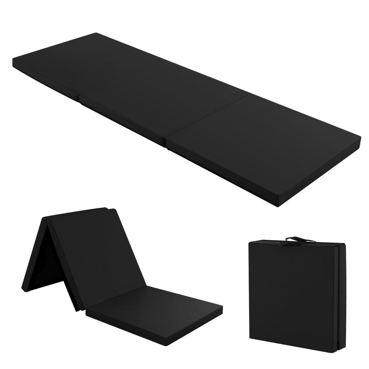 Tapis De Gymnastique Pliable En 3 Parties Antidérapant Avec 2 Poignées Tapis De Chute De Yoga 9 Couleurs Au Choix